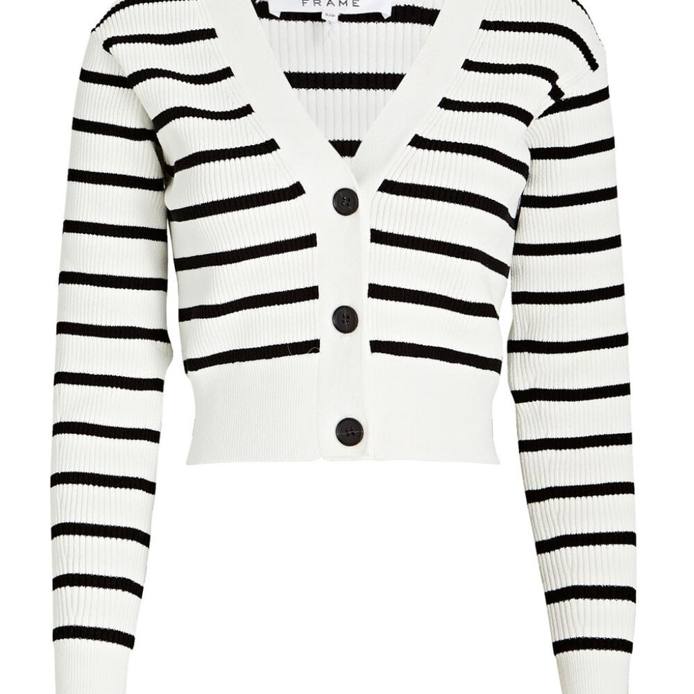 Frame Striped Cardigan